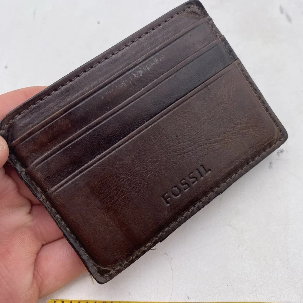 Serman Brands Wallet Dark Brown RFID Blocking Front‎ Back Pocket VGC